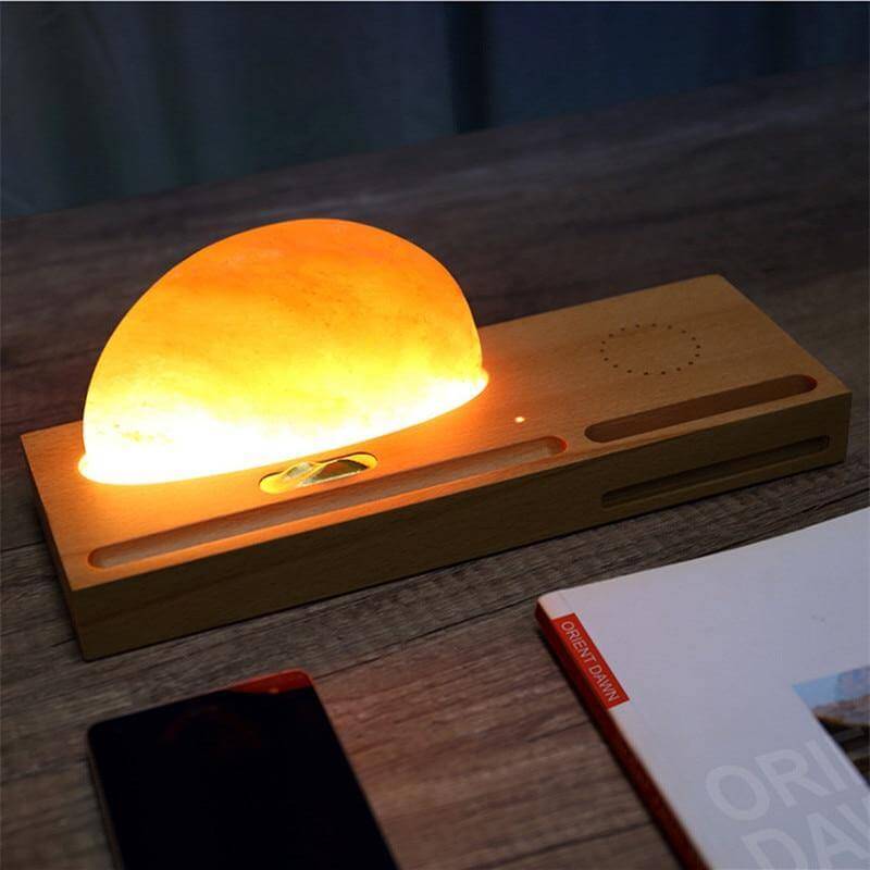 Sunrise Scene Himalayan Salt Led Lamp with Wireless Charger - MaviGadget