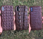 Luxury Natural Crocodile Skin Case for iPhone Models