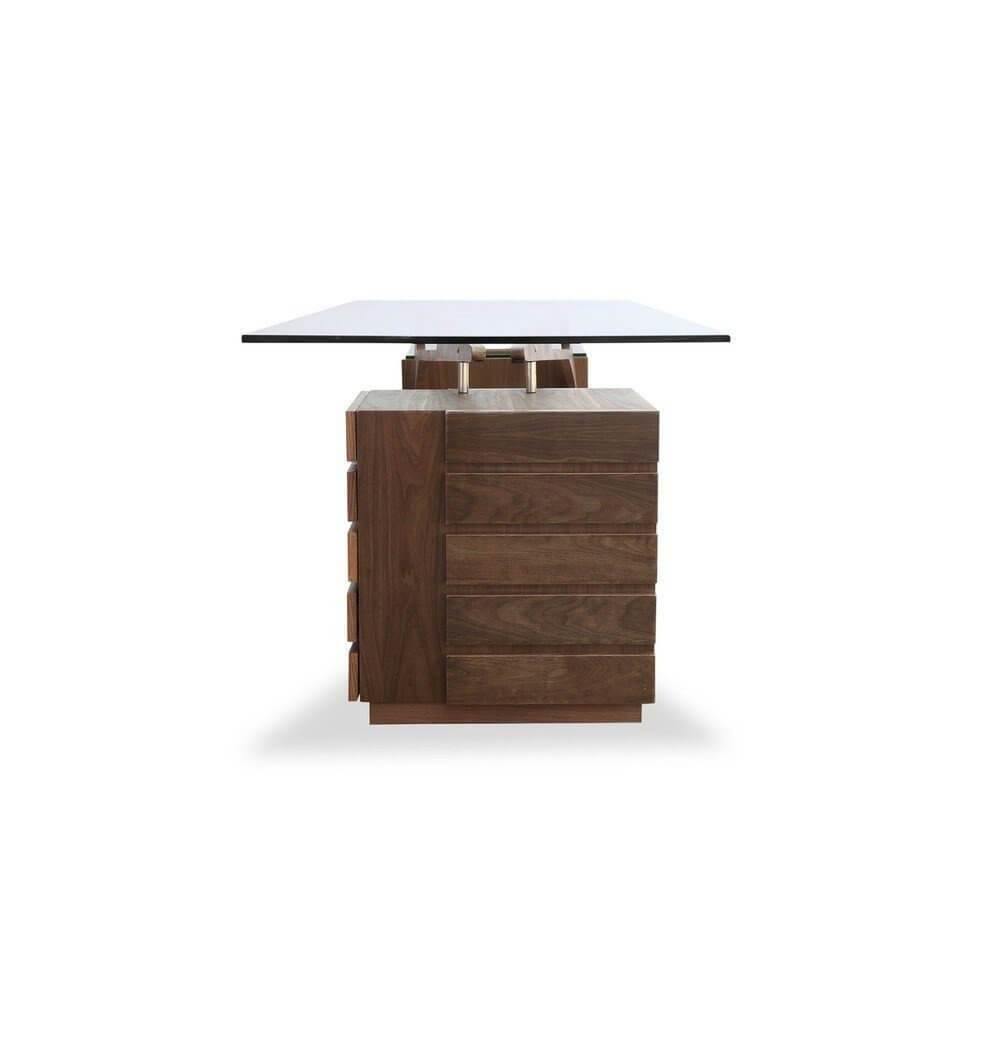 Futuristic Walnut Protractor Modern Desk