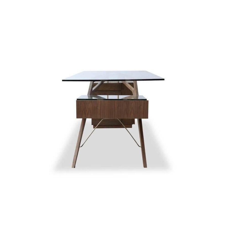 Futuristic Walnut Protractor Modern Desk - Image 5