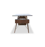 Futuristic Walnut Protractor Modern Desk