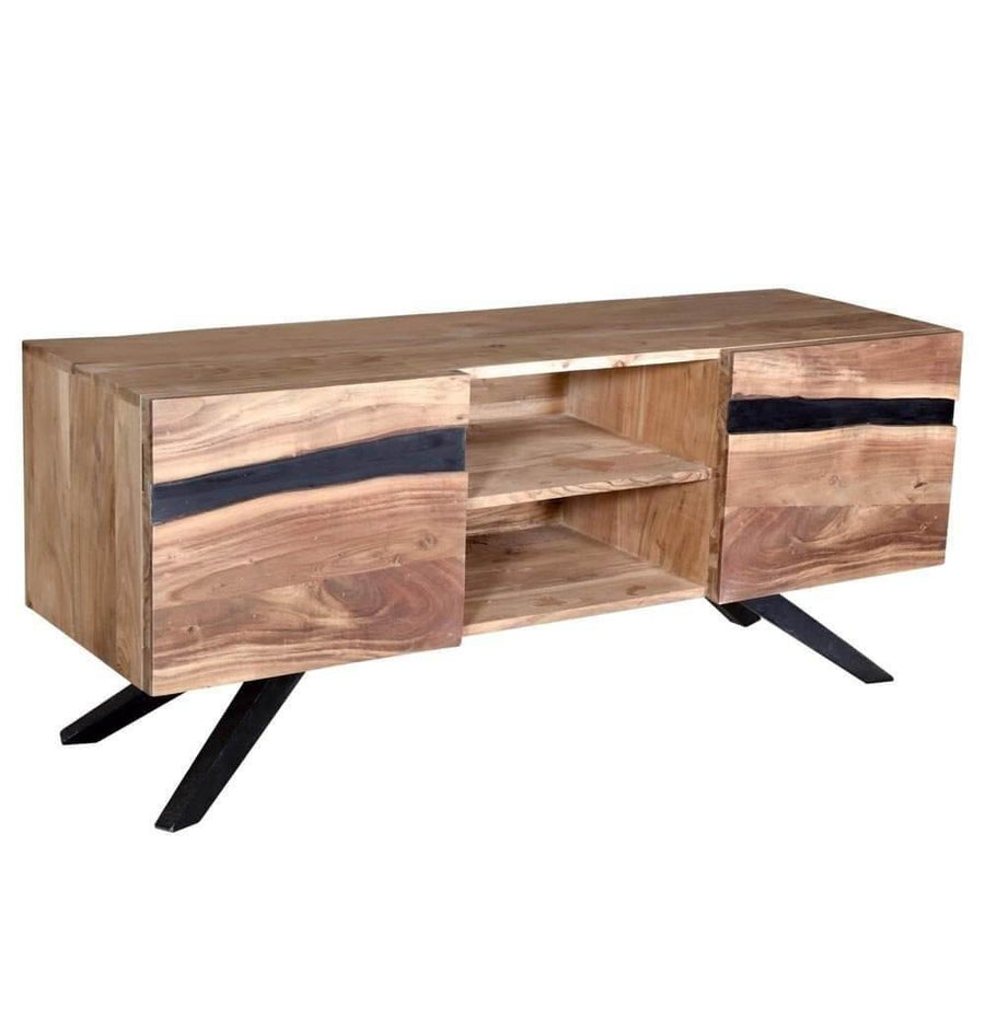 Handmade Mid-Century Wooden Tv Stand - Image 1