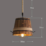 American Retro Wooden Barrel Chandelier