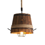 American Retro Wooden Barrel Chandelier