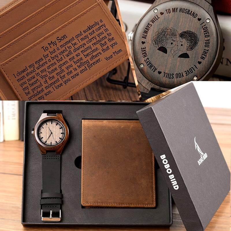 Personalized Men Watch and Wallet Gift Set