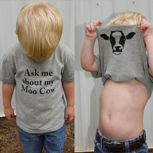 Ask Me About My Moo Cow Kid Funny Tshirt - Image 0