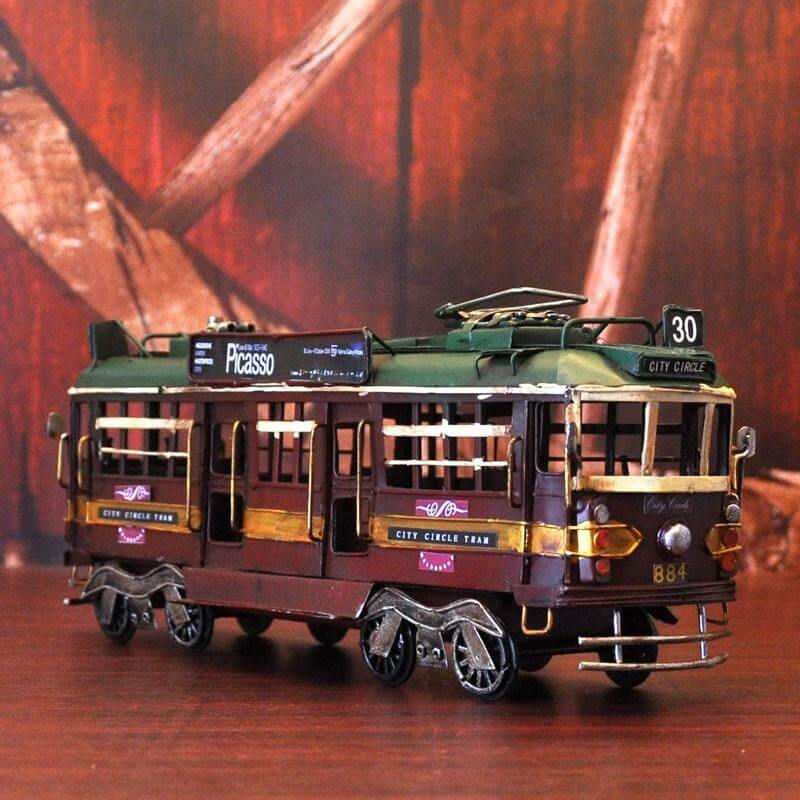 Creative Unique Handmade Vintage Iron Tram Decoration - Image 5