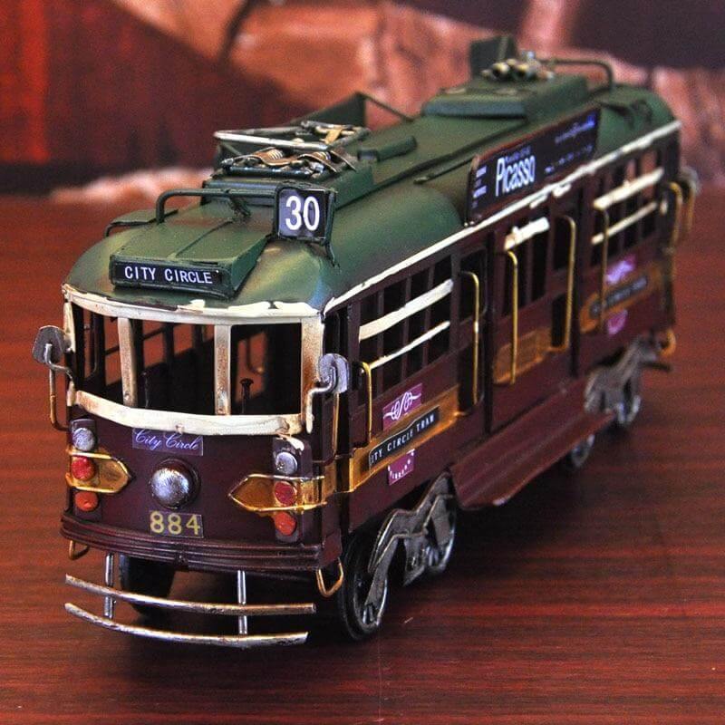 Creative Unique Handmade Vintage Iron Tram Decoration - Image 3