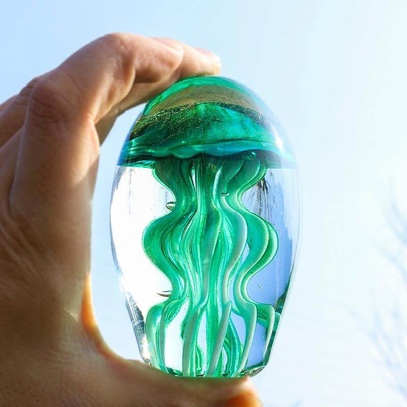 Jellyfish Hand Blown Glass Art Collectible - MaviGadget