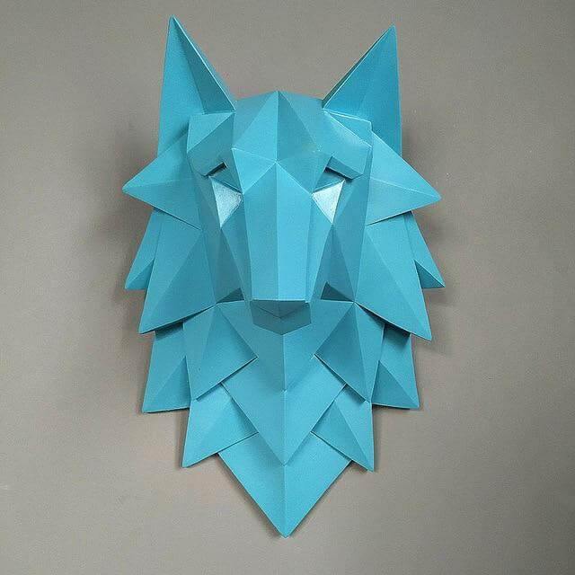 3D Statue Wolf Head Sculpture Home Decor