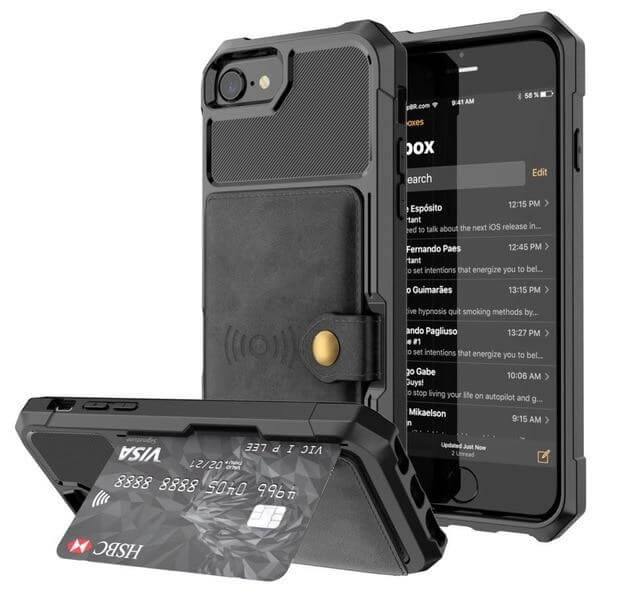 Luxury Leather Buckle Wallet Case for iPhone - Image 3