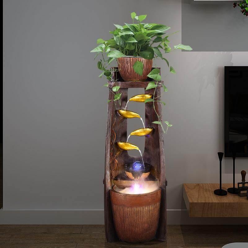 Gold Leaf Lucky Fengshui Water Fountain - Image 0