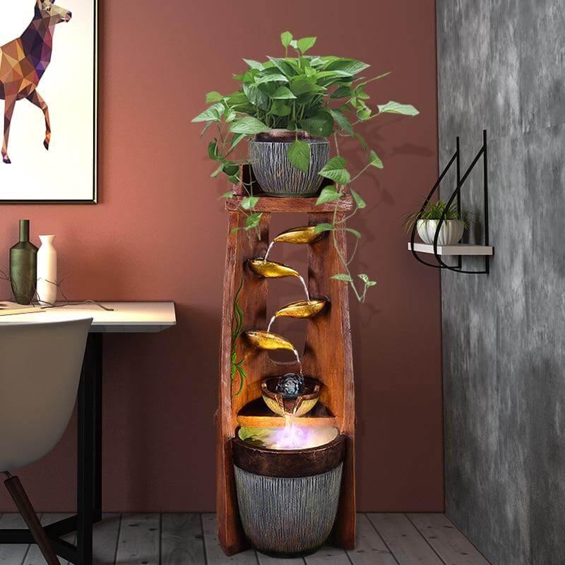 Gold Leaf Lucky Fengshui Water Fountain - Image 13