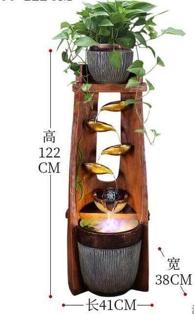 Gold Leaf Lucky Fengshui Water Fountain - Image 7