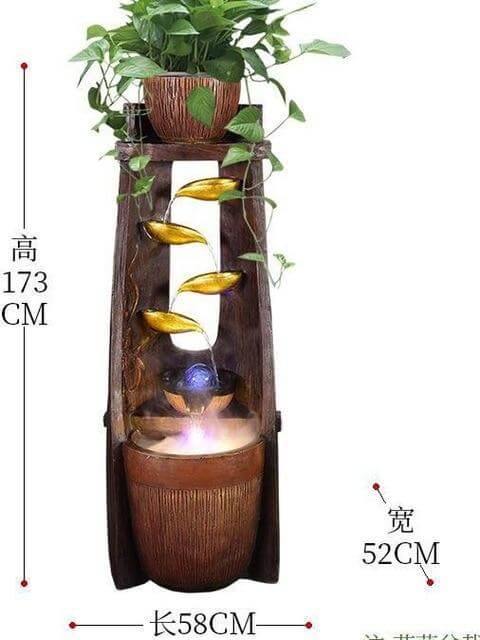 Gold Leaf Lucky Fengshui Water Fountain - Image 3