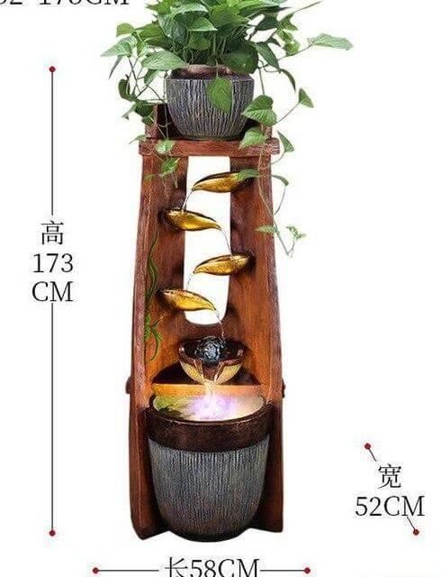Gold Leaf Lucky Fengshui Water Fountain - Image 10