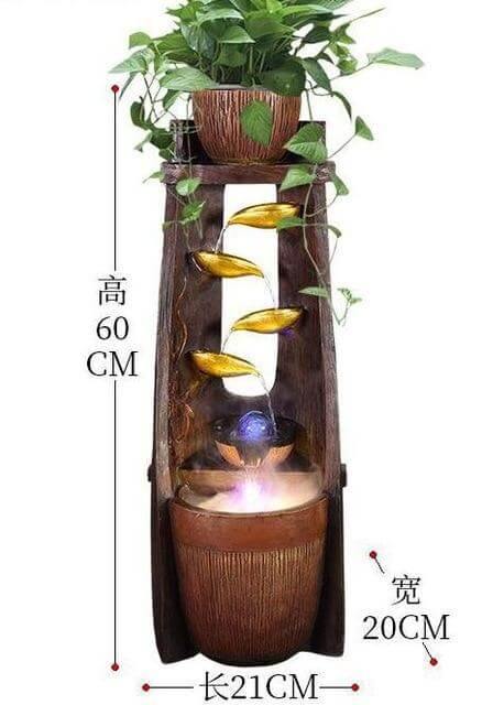 Gold Leaf Lucky Fengshui Water Fountain - Image 12