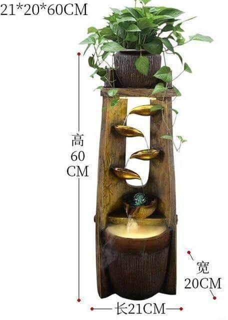 Gold Leaf Lucky Fengshui Water Fountain - Image 2