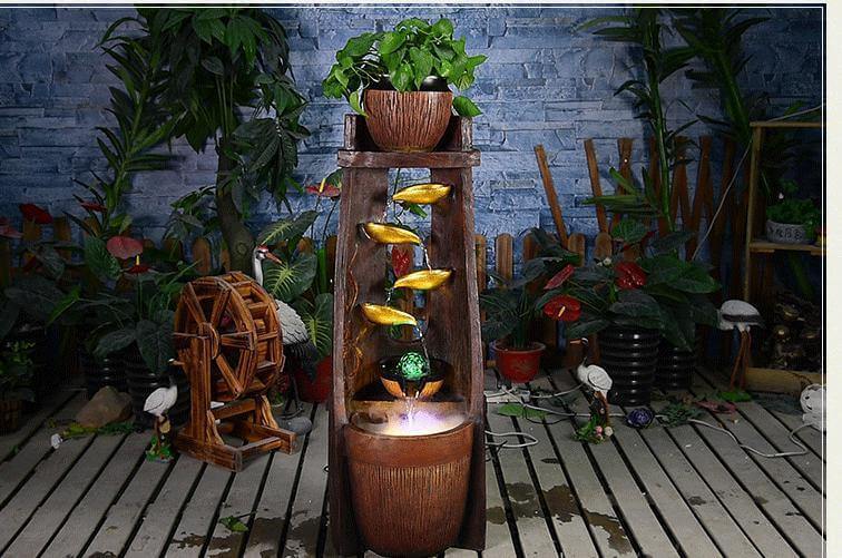 Gold Leaf Lucky Fengshui Water Fountain - Image 9