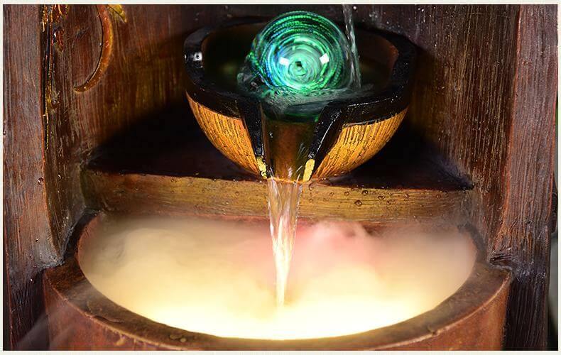 Gold Leaf Lucky Fengshui Water Fountain - Image 6