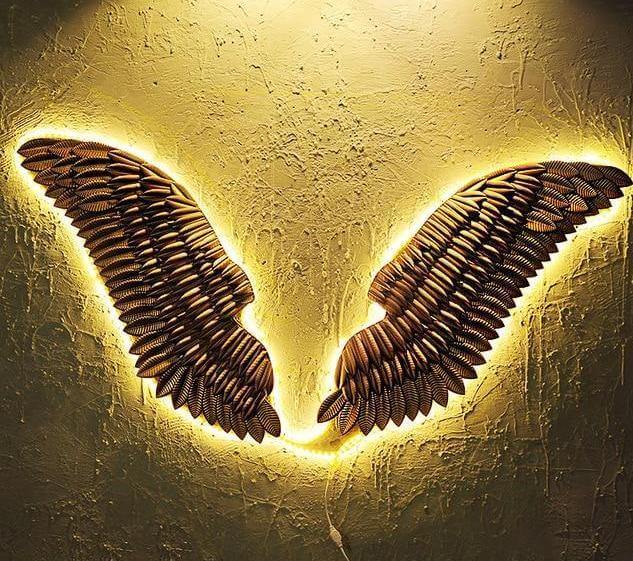 Iron Angel Wings Wall Decor