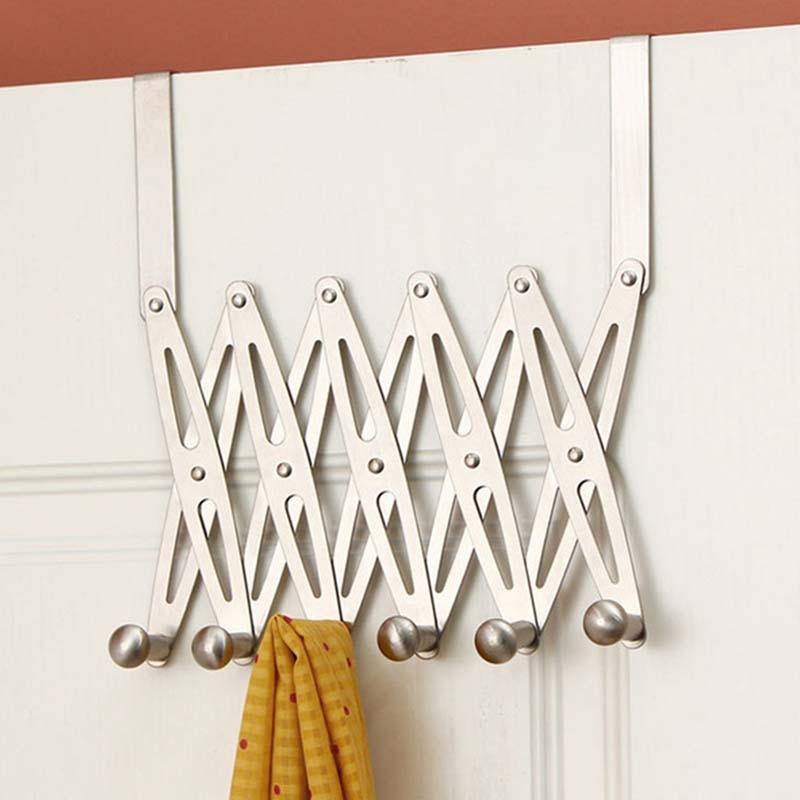 Stainless Steel 6-Hook Flexible Back Door Hanger