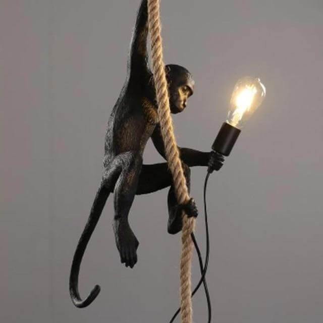 Modern Black Pendant Monkey Lamp - Image 0