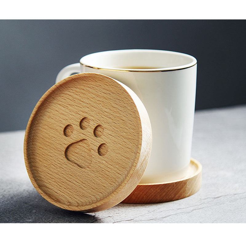 Cute Cat Paw Wooden Coaster - Image 3