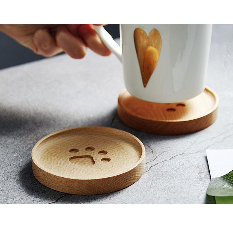 Cute Cat Paw Wooden Coaster - Image 4