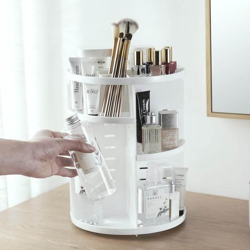 360-degree Rotating Makeup Organizer with Storage - Image 0