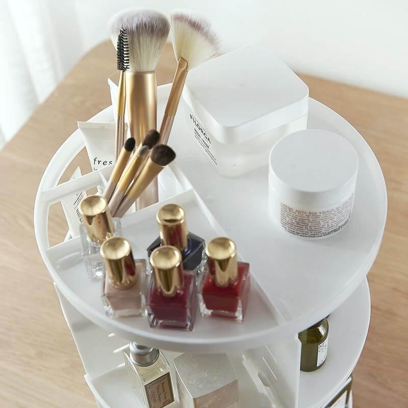 360-degree Rotating Makeup Organizer with Storage - Image 6