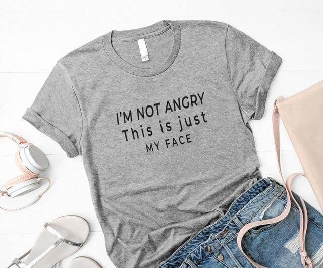 I'm not angry this is just my face Unisex T-shirt - Image 4