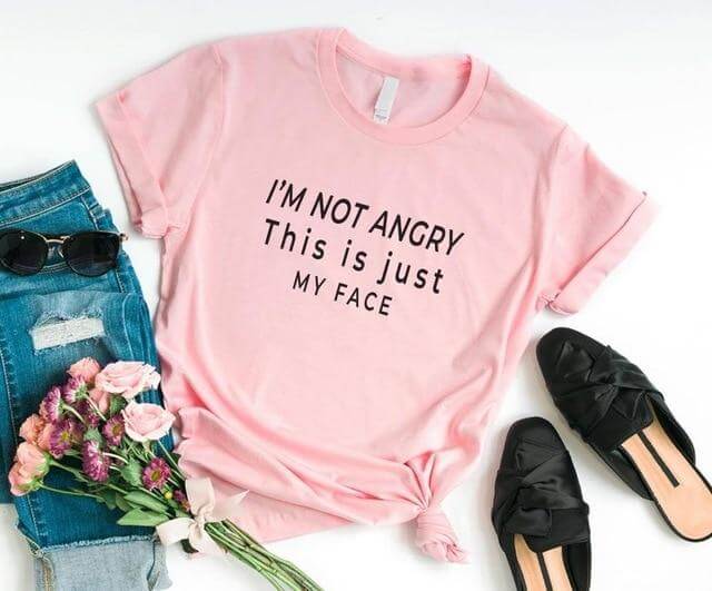 I'm not angry this is just my face Unisex T-shirt - Image 3