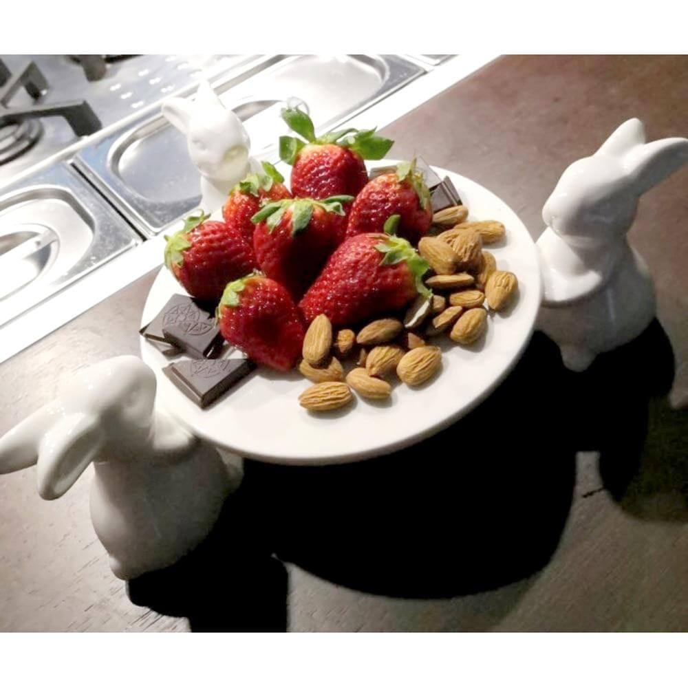 Rabbit Ceramic Dessert Server Tray