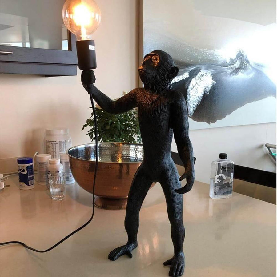 Modern Black Pendant Monkey Lamp - Image 3