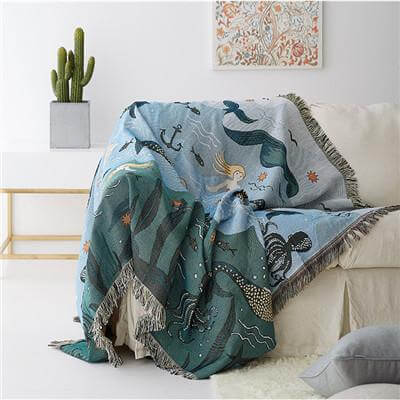 Mermaid Knitted Nordic Blanket - Image 2
