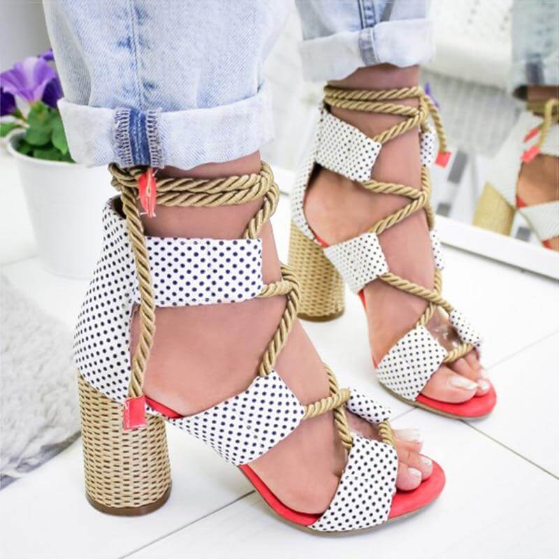 Lace Up Colorful Gladiator Sandals - Image 9