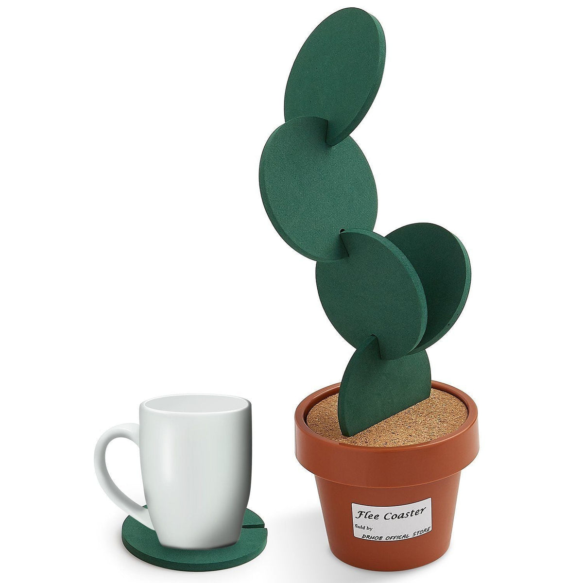 Non-Slip Cactus Coaster Set