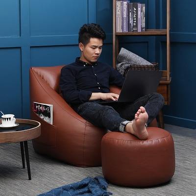 Lazy Sofa Leather Bean Bag - Image 5