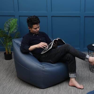 Lazy Sofa Leather Bean Bag - Image 15