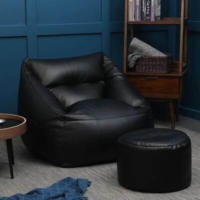 Lazy Sofa Leather Bean Bag - Image 3
