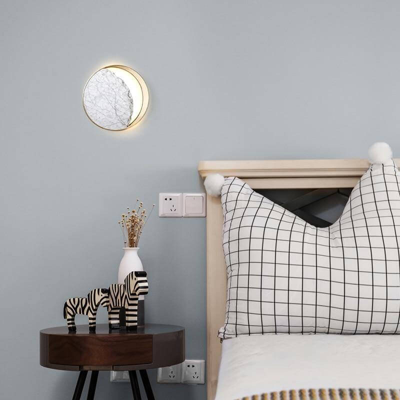 Waning Gibbous Moon Led Marble Wall Lamp - Image 3