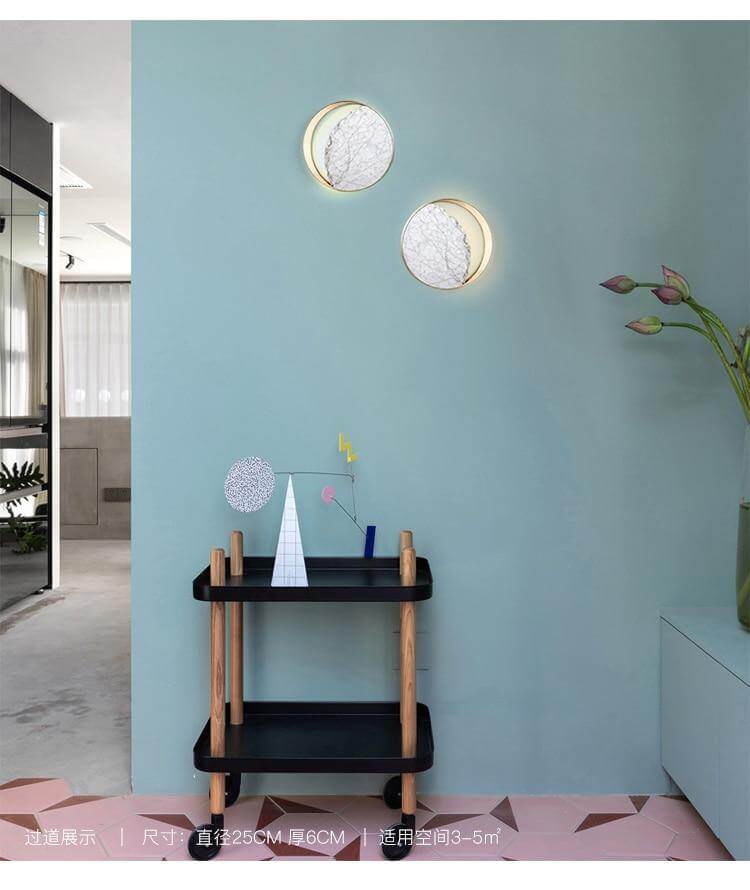 Waning Gibbous Moon Led Marble Wall Lamp - Image 4