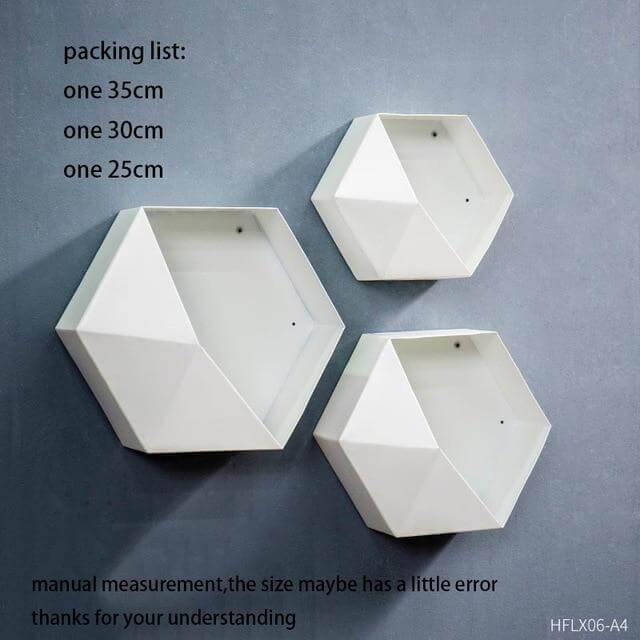 Nordic Geometric Diamond Shelf Wall Vase - Image 1