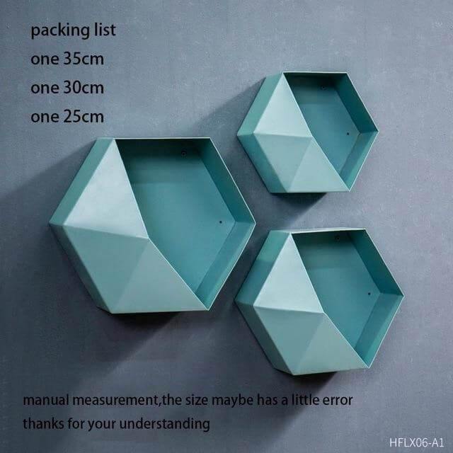 Nordic Geometric Diamond Shelf Wall Vase - Image 17