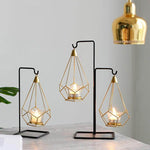 Nordic Gold Geometric Metal Candle Holder