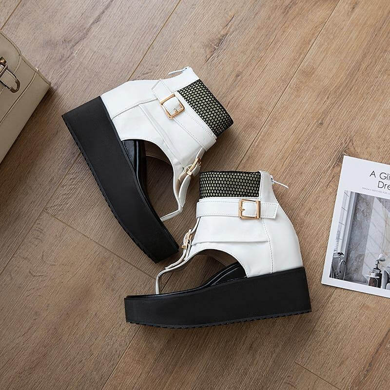 Leather Gladiator Platform Sandals - Image 10