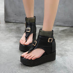 Leather Gladiator Platform Sandals