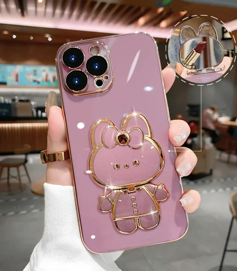3D Bunny  Korean Style Mirror iPhone Case - Image 8