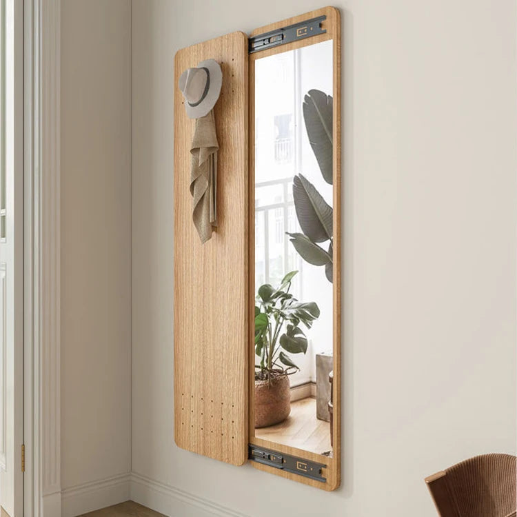 Space Saving Hidden Hanging Hooks Hallway Dressing Mirror - Image 1